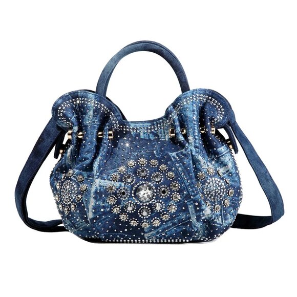Sparking Denim Rhinestone bag - Picture 1 of 6